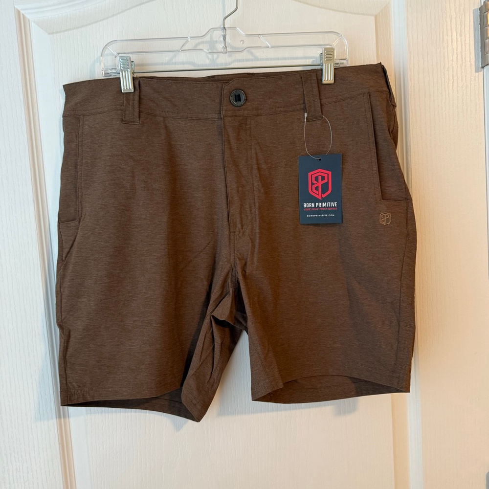Men's Born Primitive Athletic Shorts Waist 36 Coyote Brown